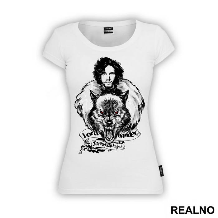 Lord Commander - Jon Snow And Ghost - House Stark - Game Of Thrones - GOT - Majica