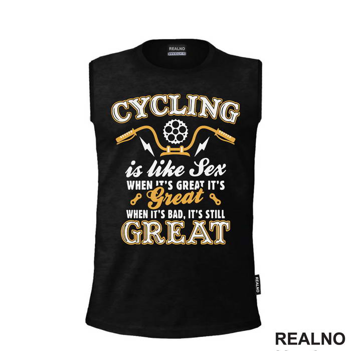 Cycling Is Like Sex - Handlebar - Bickilovi - Bike - Majica