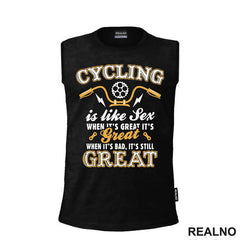 Cycling Is Like Sex - Handlebar - Bickilovi - Bike - Majica