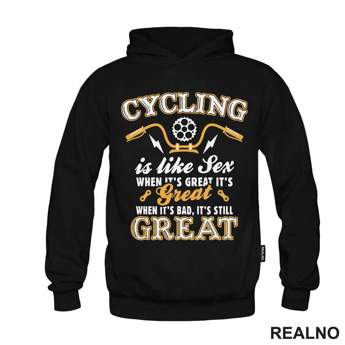 Cycling Is Like Sex - Handlebar - Bickilovi - Bike - Majica