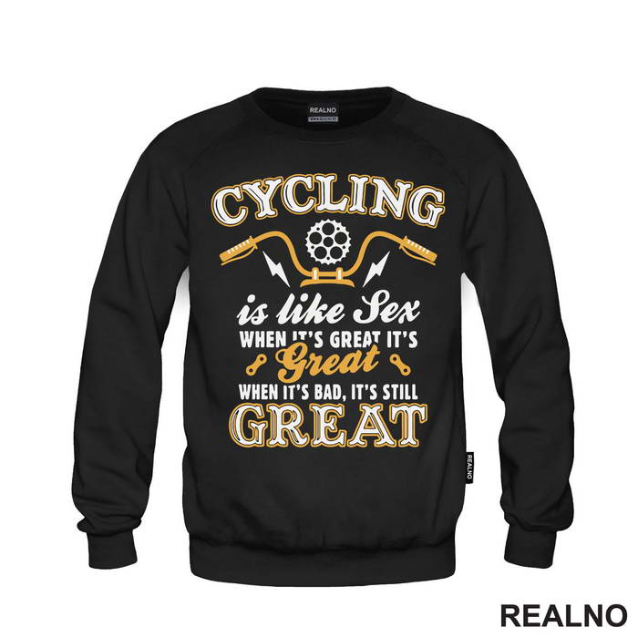 Cycling Is Like Sex - Handlebar - Bickilovi - Bike - Majica