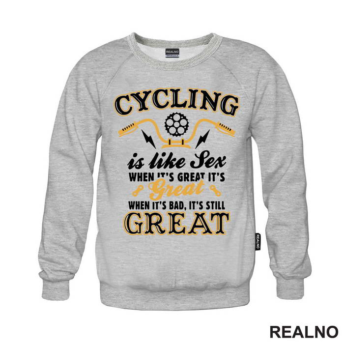 Cycling Is Like Sex - Handlebar - Bickilovi - Bike - Majica