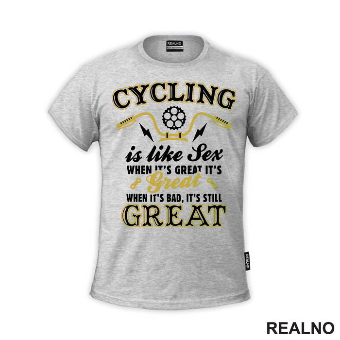 Cycling Is Like Sex - Handlebar - Bickilovi - Bike - Majica