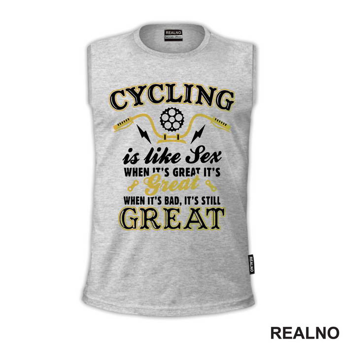 Cycling Is Like Sex - Handlebar - Bickilovi - Bike - Majica