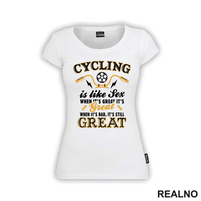 Cycling Is Like Sex - Handlebar - Bickilovi - Bike - Majica