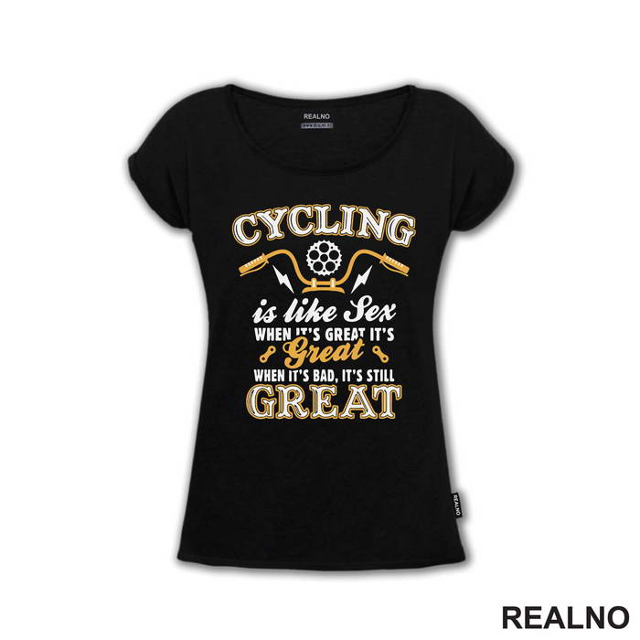 Cycling Is Like Sex - Handlebar - Bickilovi - Bike - Majica