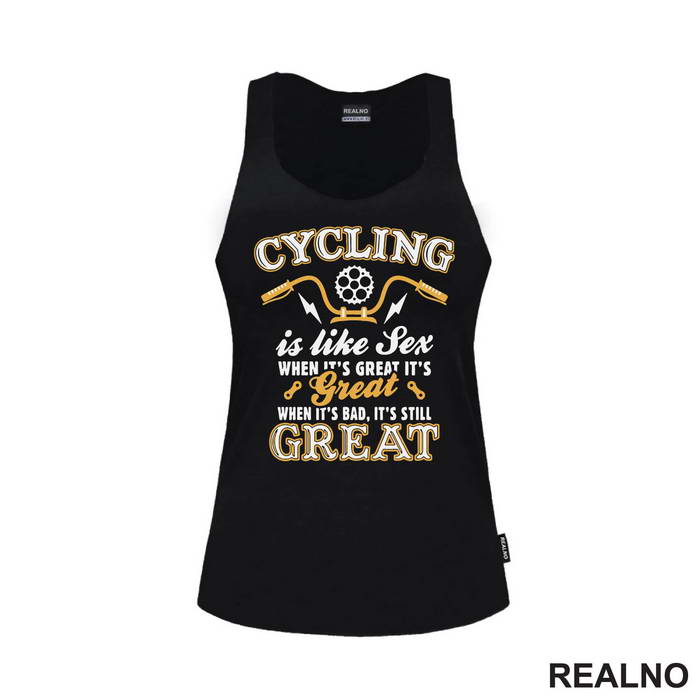 Cycling Is Like Sex - Handlebar - Bickilovi - Bike - Majica