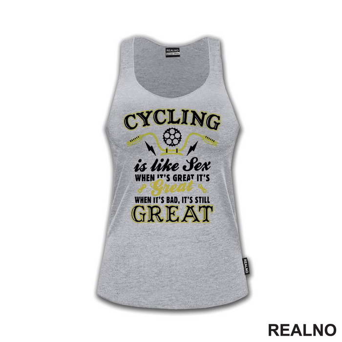 Cycling Is Like Sex - Handlebar - Bickilovi - Bike - Majica