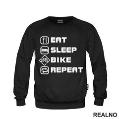 Eat, Sleep, Repeat - Tall - Bickilovi - Bike - Majica