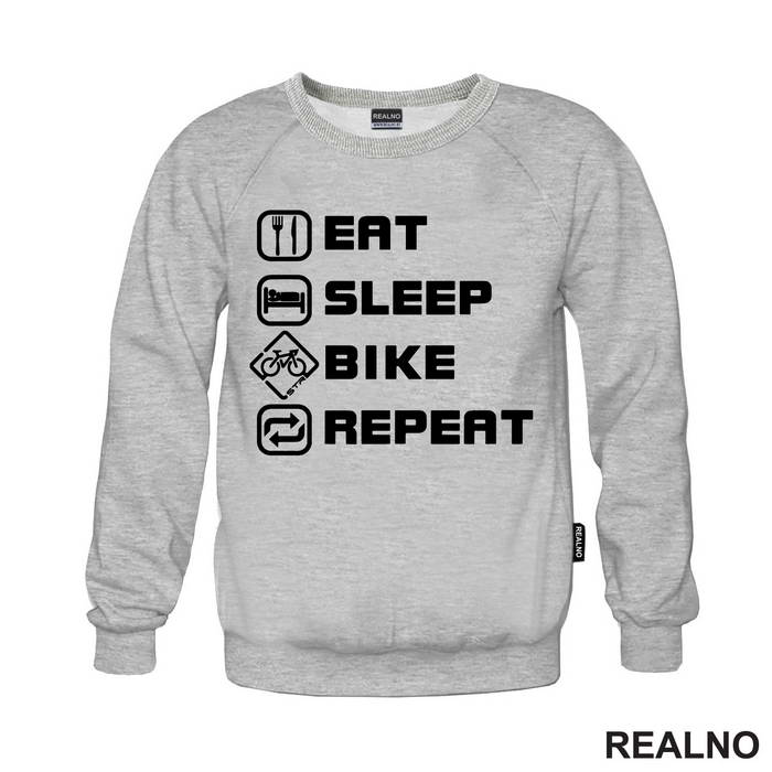 Eat, Sleep, Repeat - Tall - Bickilovi - Bike - Majica