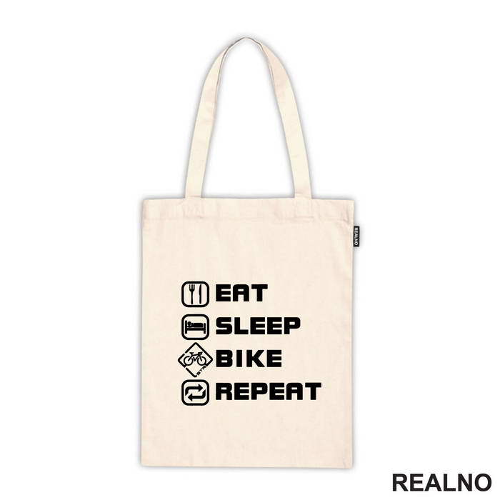 Eat, Sleep, Repeat - Tall - Bickilovi - Bike - Majica