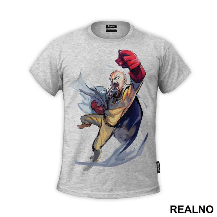 Saitama Yelling Punch - One Punch Man - Majica