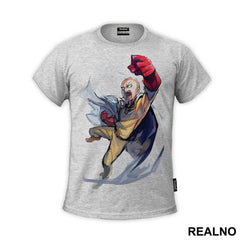 Saitama Yelling Punch - One Punch Man - Majica
