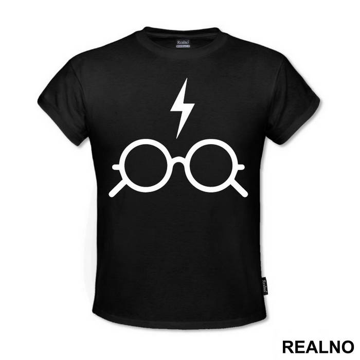 Scar And Glasses Black - Harry Potter - Majica