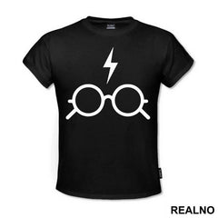 Scar And Glasses Black - Harry Potter - Majica