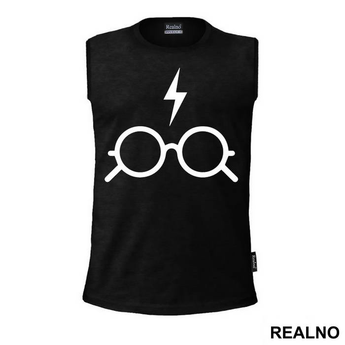 Scar And Glasses Black - Harry Potter - Majica