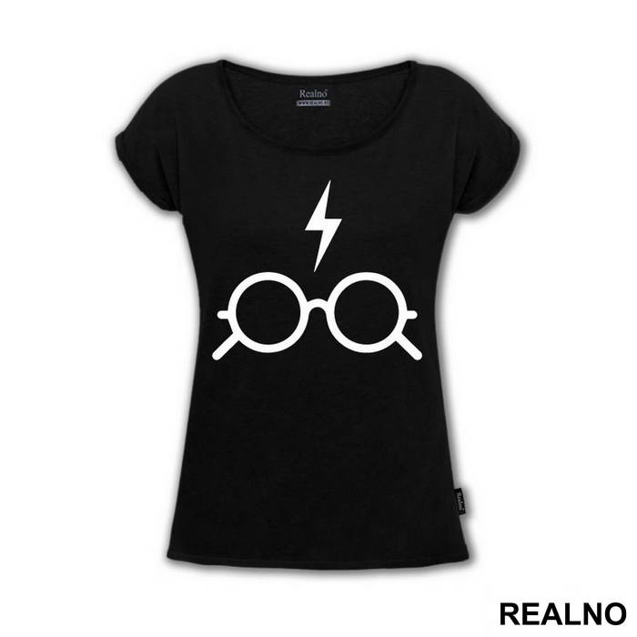 Scar And Glasses Black - Harry Potter - Majica