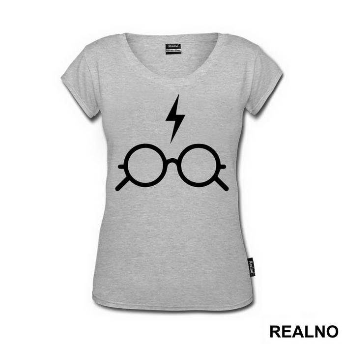 Scar And Glasses Black - Harry Potter - Majica