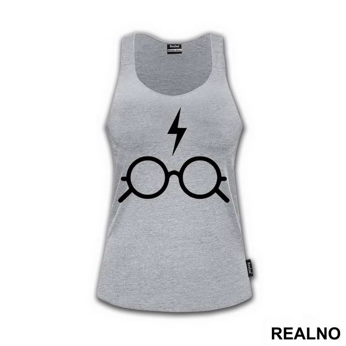 Scar And Glasses Black - Harry Potter - Majica