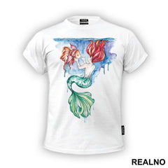 Mermaid And Fish Under Water - Sirene - Mermaid - Majica