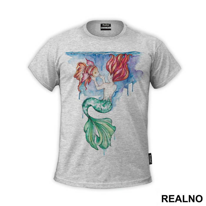 Mermaid And Fish Under Water - Sirene - Mermaid - Majica