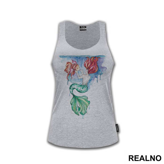 Mermaid And Fish Under Water - Sirene - Mermaid - Majica
