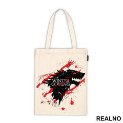 Winter Is Coming - Black Dire Wolf Sigil With Blood Splatter - House Stark - Game Of Thrones - GOT - Majica