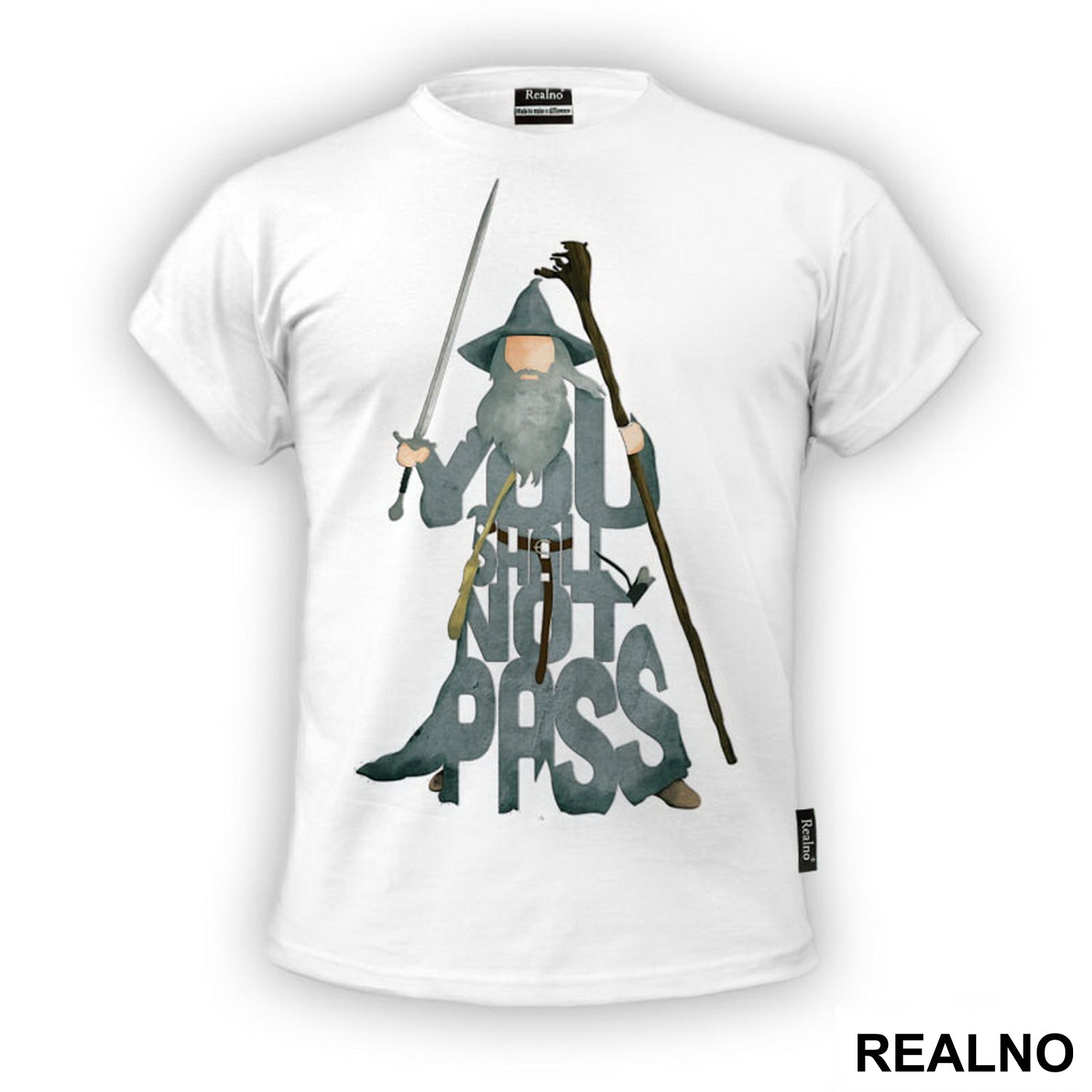 You Shall Not Pass - The Shape Of Gandalf The Gray - Lord Of The Rings - LOTR - Majica
