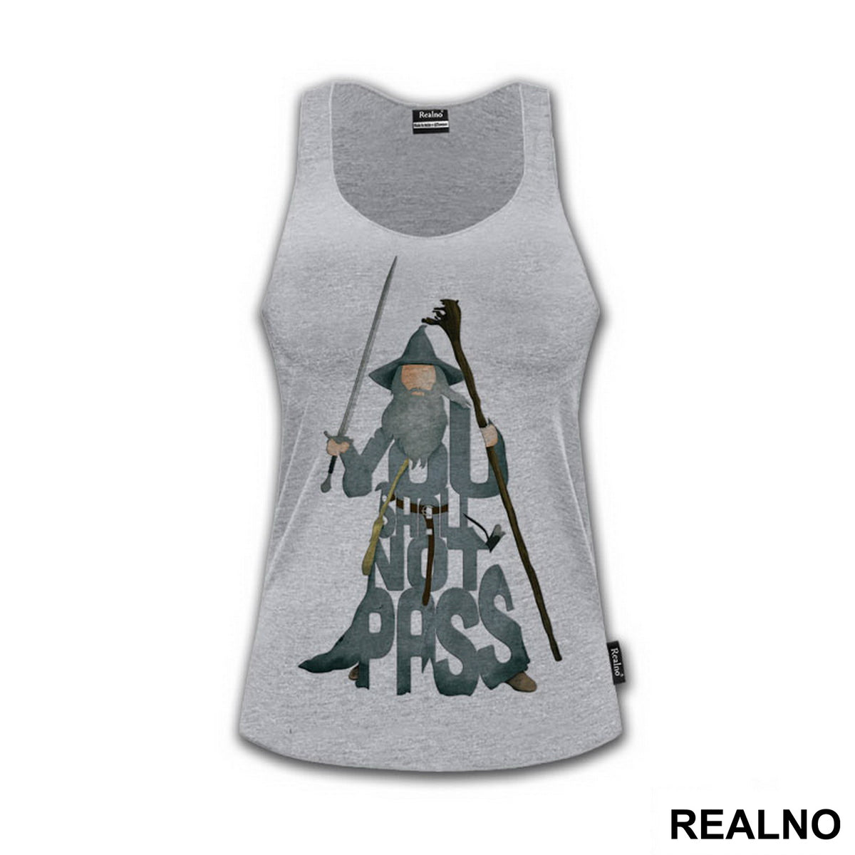 OUTLET Siva ženska majica bez rukava veličine XL - LOTR - 4346