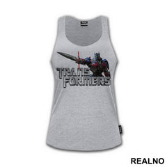 Optimus Prime And Metallic Logo - Transformers - Majica