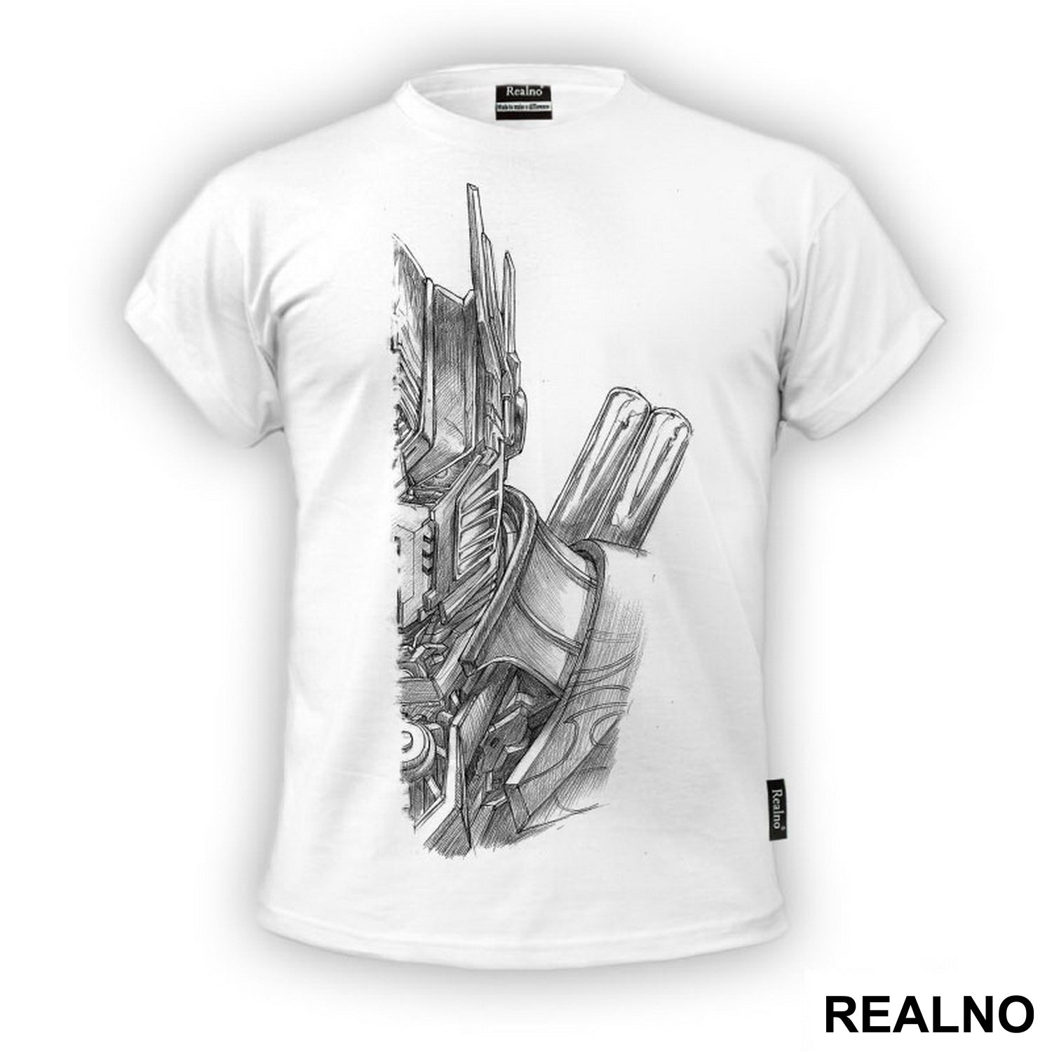 Optimus Prime - Black Pencil Drawing - Transformers - Majica