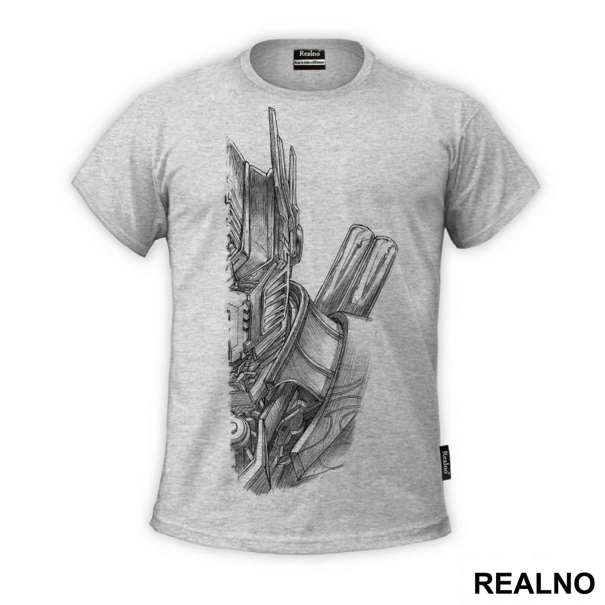 Optimus Prime - Black Pencil Drawing - Transformers - Majica