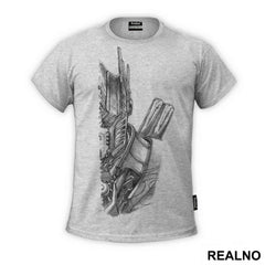 Optimus Prime - Black Pencil Drawing - Transformers - Majica