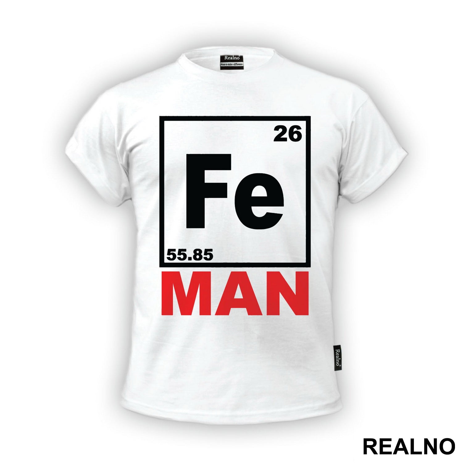 Fe - Man - Chemical Element - Red And Yellow - Iron Man - Majica