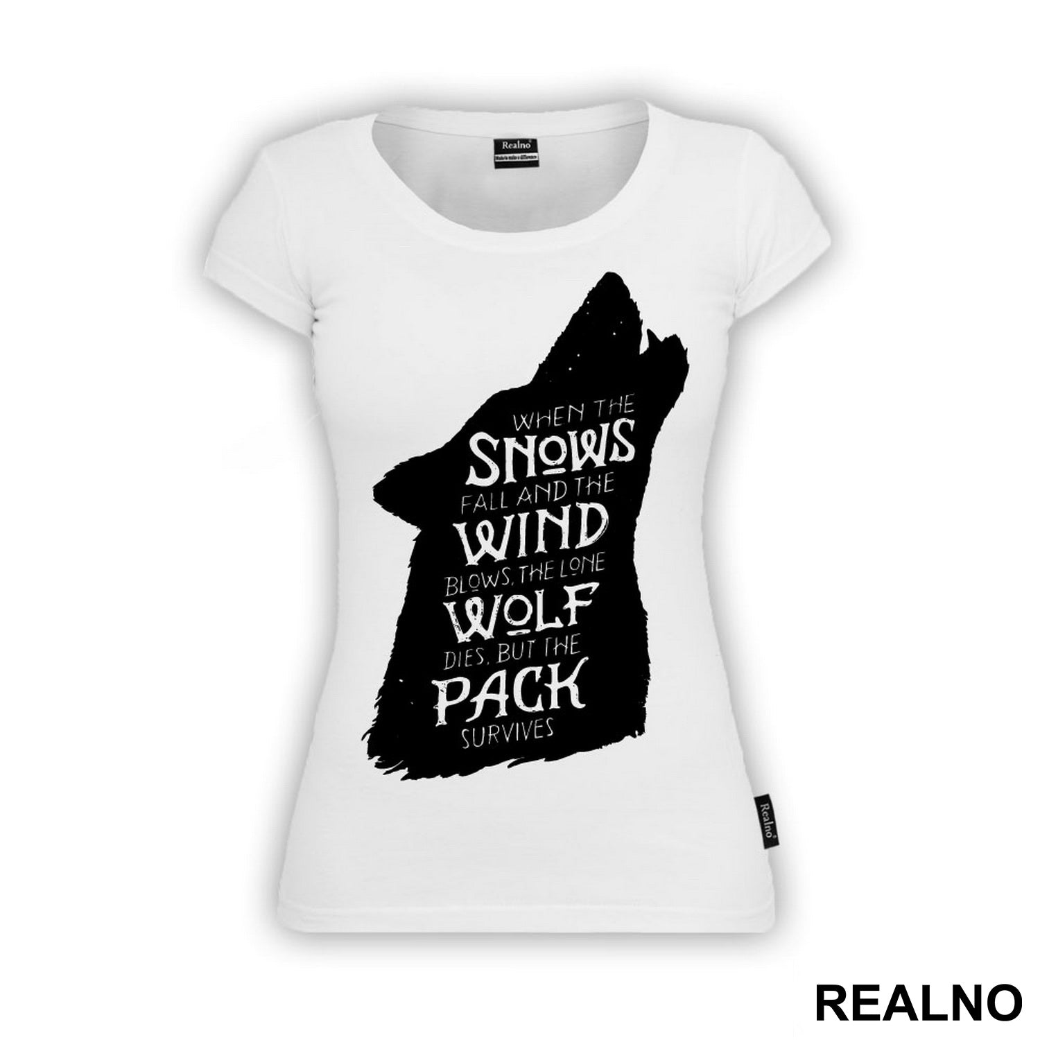 When The Snows Fall And The White Winds Blow The Lone Wolf Dies But The Pack Survives - Dire Wolf Black - House Stark - Game Of Thrones - GOT - Majica
