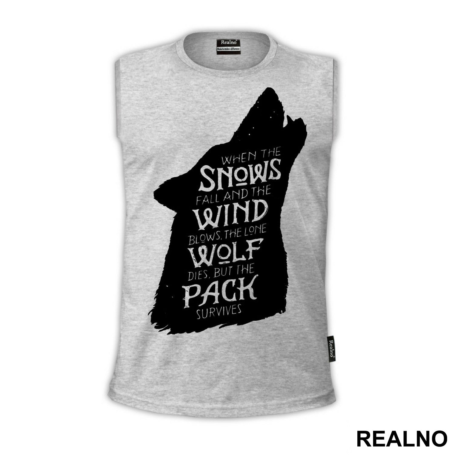 When The Snows Fall And The White Winds Blow The Lone Wolf Dies But The Pack Survives - Dire Wolf Black - House Stark - Game Of Thrones - GOT - Majica