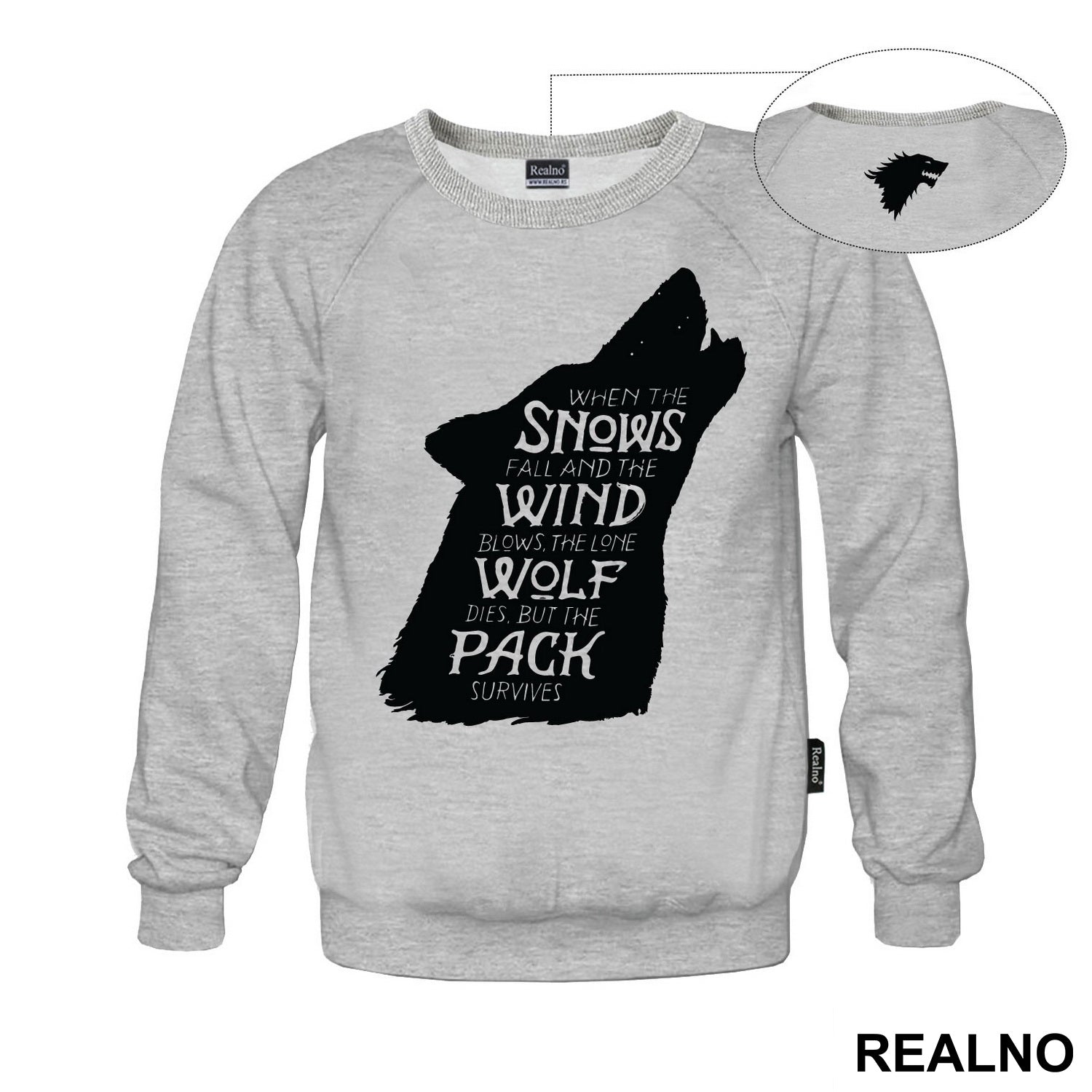When The Snows Fall And The White Winds Blow The Lone Wolf Dies But The Pack Survives - Dire Wolf Black - House Stark - Game Of Thrones - GOT - Majica
