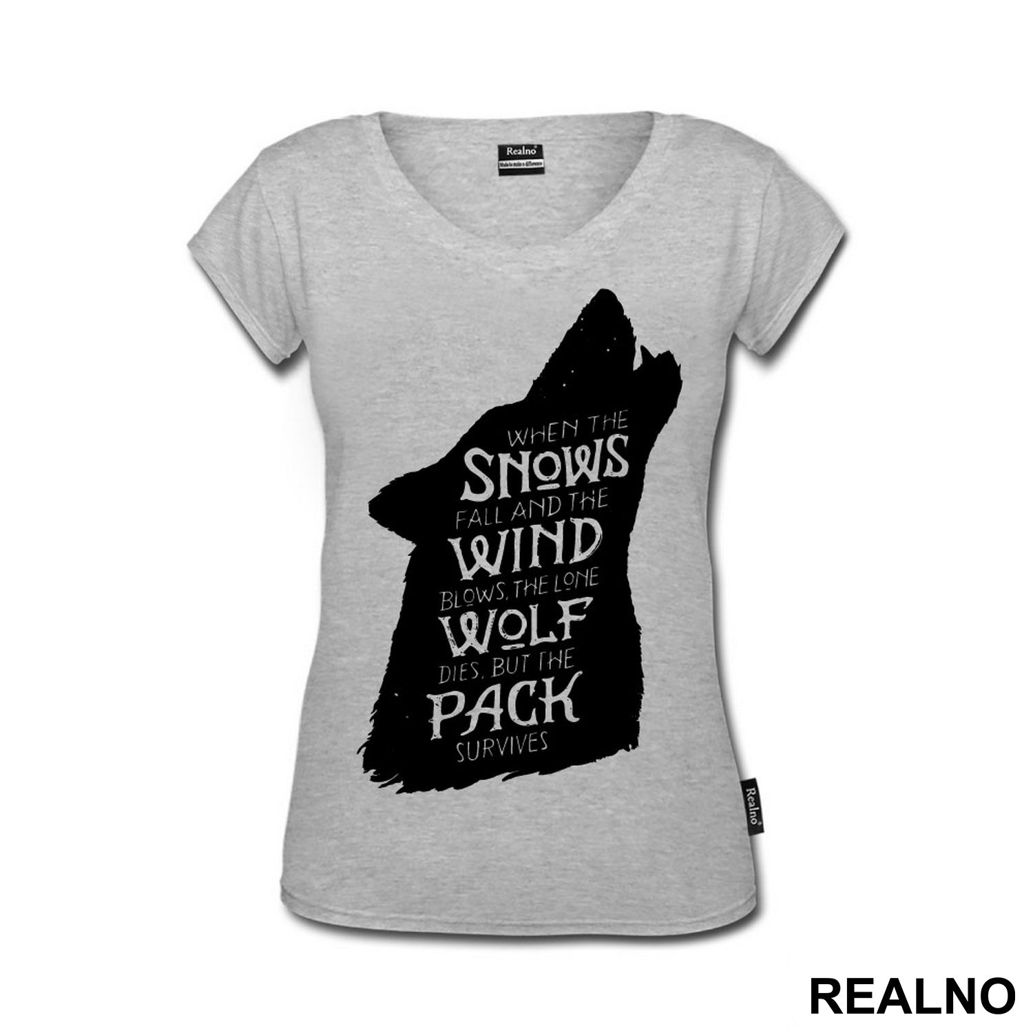 When The Snows Fall And The White Winds Blow The Lone Wolf Dies But The Pack Survives - Dire Wolf Black - House Stark - Game Of Thrones - GOT - Majica