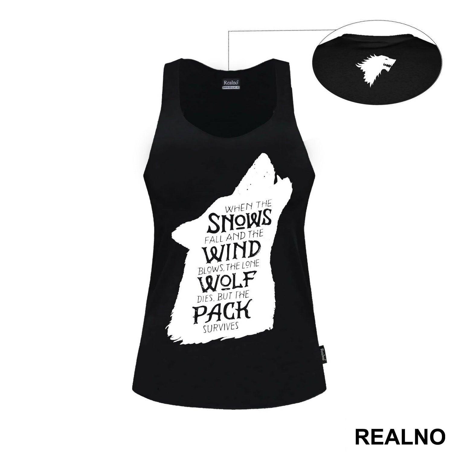 When The Snows Fall And The White Winds Blow The Lone Wolf Dies But The Pack Survives - Dire Wolf Black - House Stark - Game Of Thrones - GOT - Majica