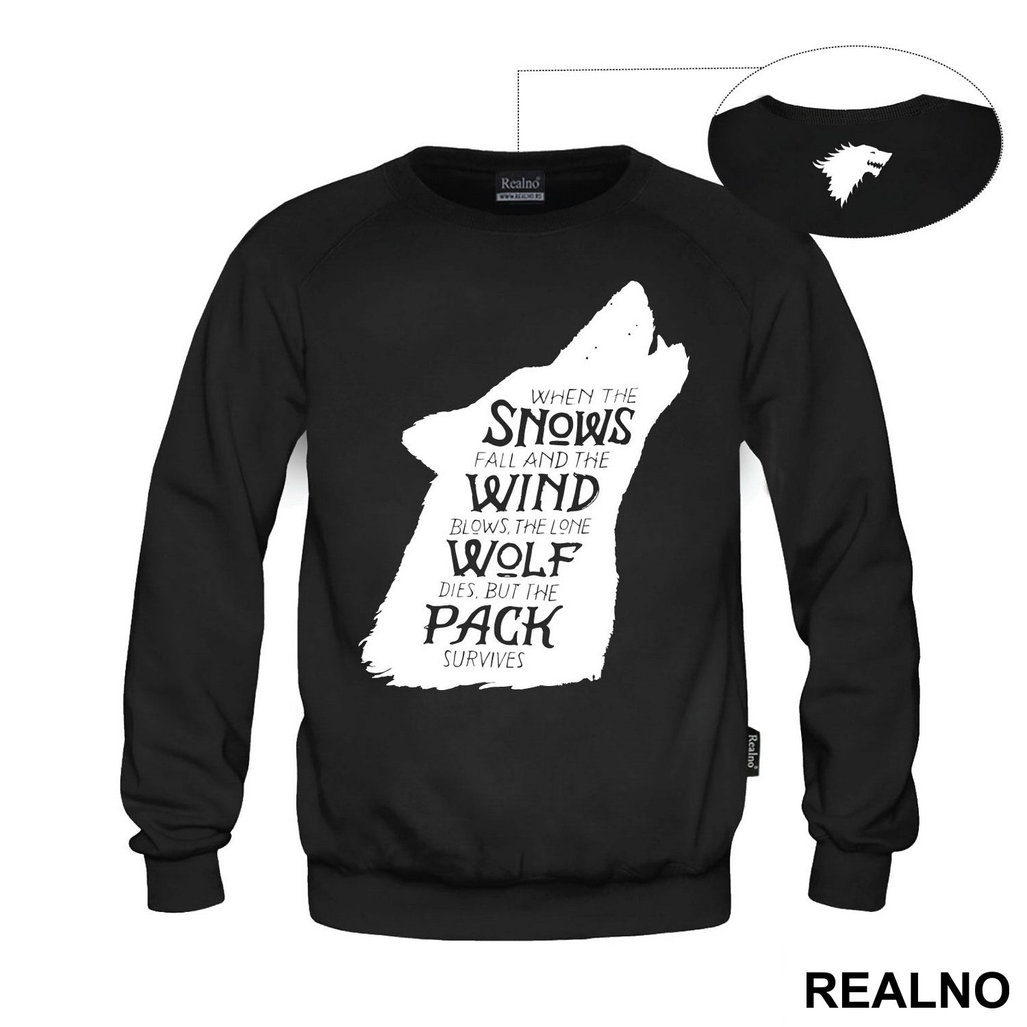 When The Snows Fall And The White Winds Blow The Lone Wolf Dies But The Pack Survives - Dire Wolf Black - House Stark - Game Of Thrones - GOT - Majica