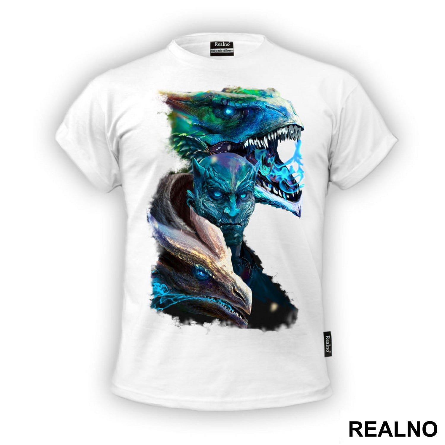 Night King And Dragons - White Walkers - Colors - Game Of Thrones - GOT - Majica