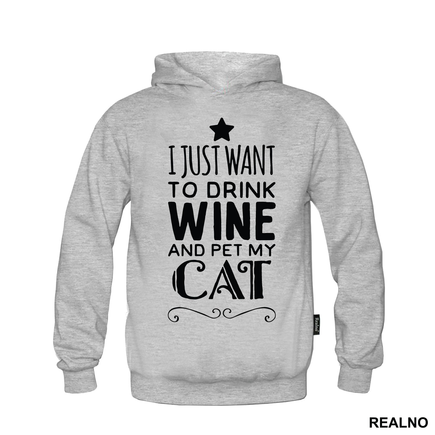 I Just Want To Drink Wine And Pet My Cat - Mačke - Cat - Majica
