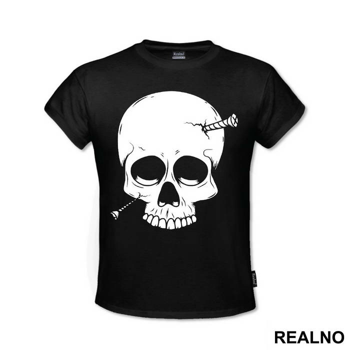 Cracked Skull With Nails - Art - Majica