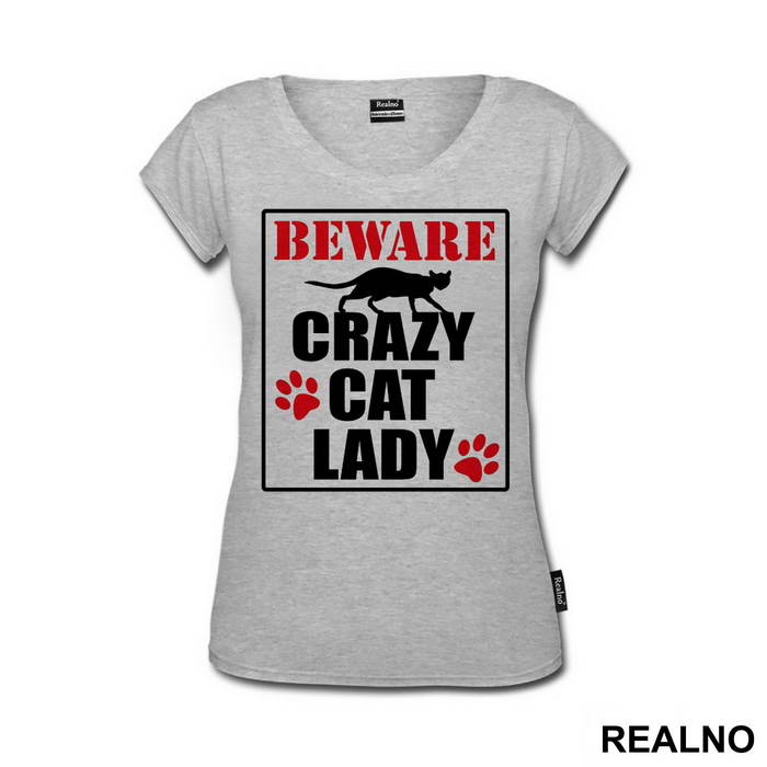 Beware! Crazy Cat Lady - Mačke - Cat - Majica