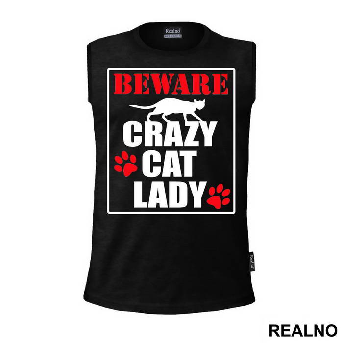 Beware! Crazy Cat Lady - Mačke - Cat - Majica