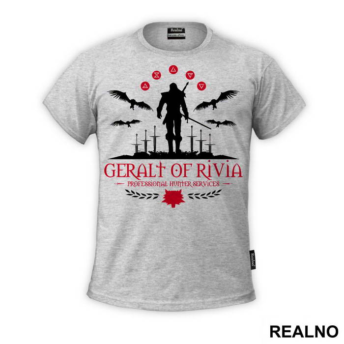 Geralt of Rivia - Professional Hunter Services - The Witcher - Majica