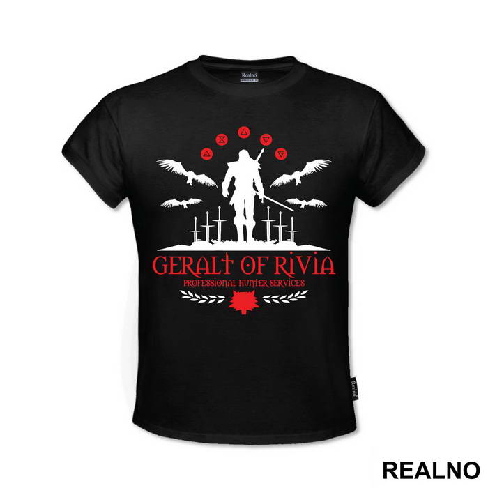 Geralt of Rivia - Professional Hunter Services - The Witcher - Majica