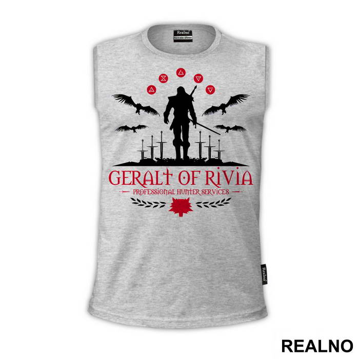 Geralt of Rivia - Professional Hunter Services - The Witcher - Majica