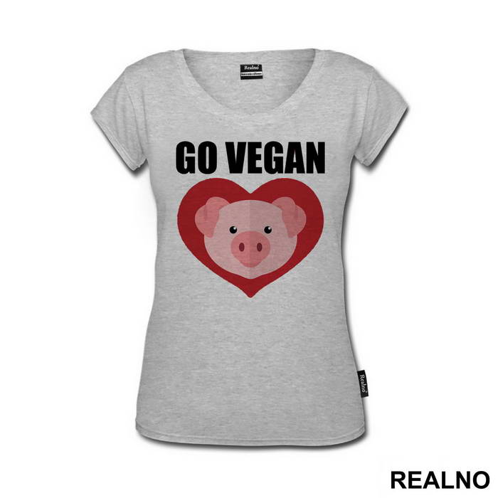 Go Vegan - Pig - Vegan - Majica
