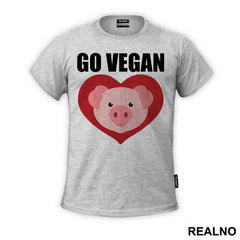 Go Vegan - Pig - Vegan - Majica